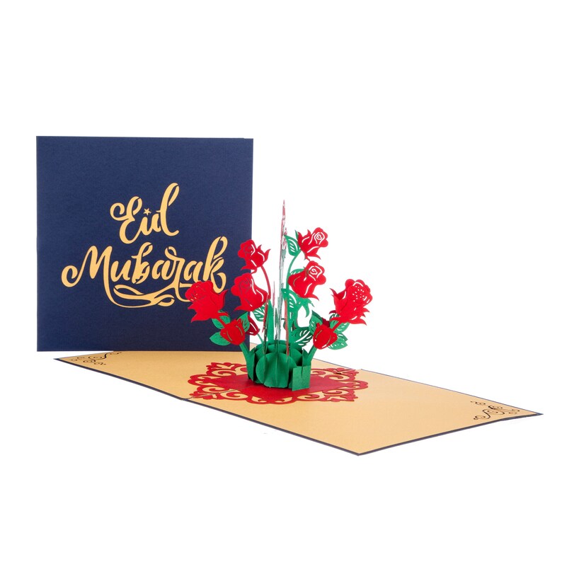 eid mubarak pop up card ramadan mubarak greetings card in