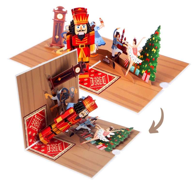 The Nutcracker Pop up Christmas Card Handmade Pop up Etsy UK