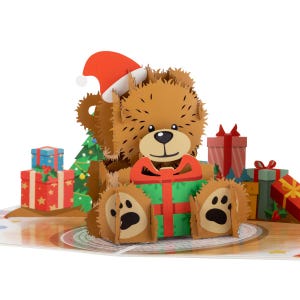 Pop Up Weihnachtskarte mit Bären | Weihnachtskarten, Urlaubskarten, Babys erste Weihnachtskarte, Lockdown Weihnachtsgeschenke, Zero Waste Geschenke