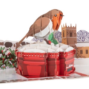 Carte de Noël pop-up Robin | Cartes pop-up de Noël, paquet de cartes de Noël, cartes de vœux
