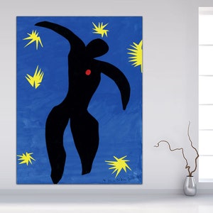 Henri Matisse - Ícaro, póster de lienzo artístico, lienzo de calidad superior, impresión en lienzo, arte de pared en lienzo, lienzo artístico de Matisse, decoración de pared lista para colgar