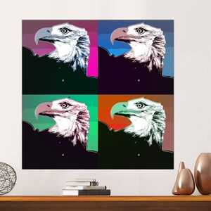 Andy Warhol Canvas Print, Endangered Species, Bald Eagle, Giclee Print, Canvas Modern Art, Eagle Pop Art Canvas Print, CANVAS Ready to Hang.