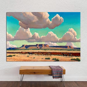 Wide Lands of the Navajo by Maynard Dixon Art Reproduction, Western Art, Southwestern Wall Art, American Impressionist CANVAS Ready to Hang.