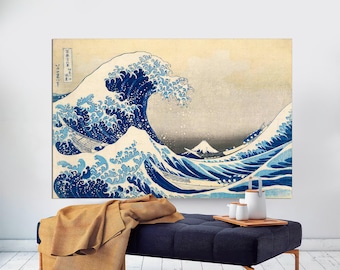 The Great Wave Off Kanagawa Canvas Print, Japanese Art, Ready to Hang