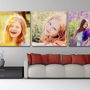 Set of 3 Canvas Cluster, Photo Gift , Family Photo Canvas, Photo Print on Canvas, Photo on Canvas 3- Panels Canvas Wall Art, Room Decoration