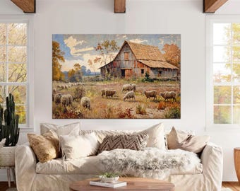 Vintage Barn Canvas Print | Rustic Farmhouse Wall Decor