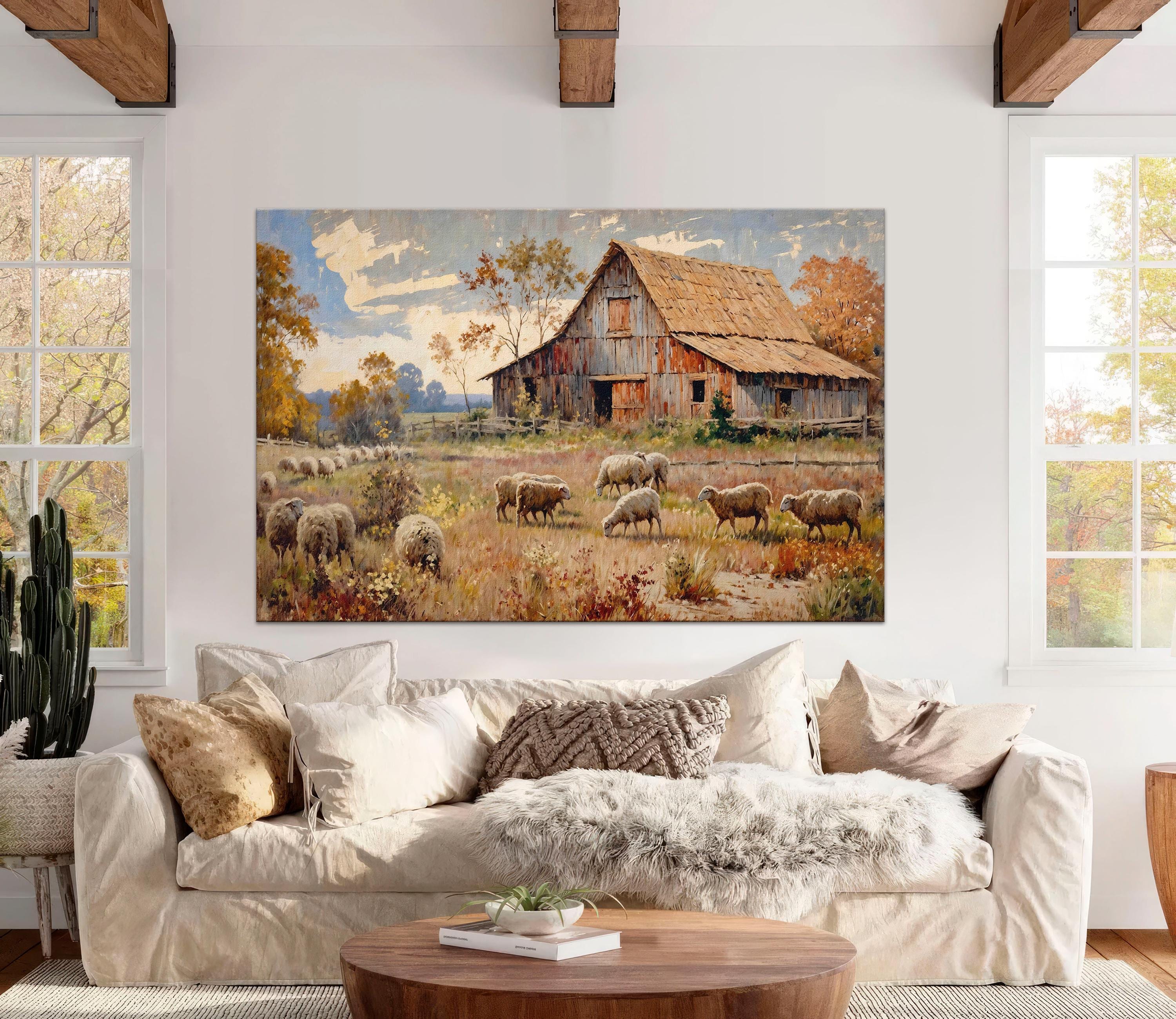 Rustic Canvas Vintage Barn Canvas Print | Rustic Farmhouse Wall Decor - Etsy