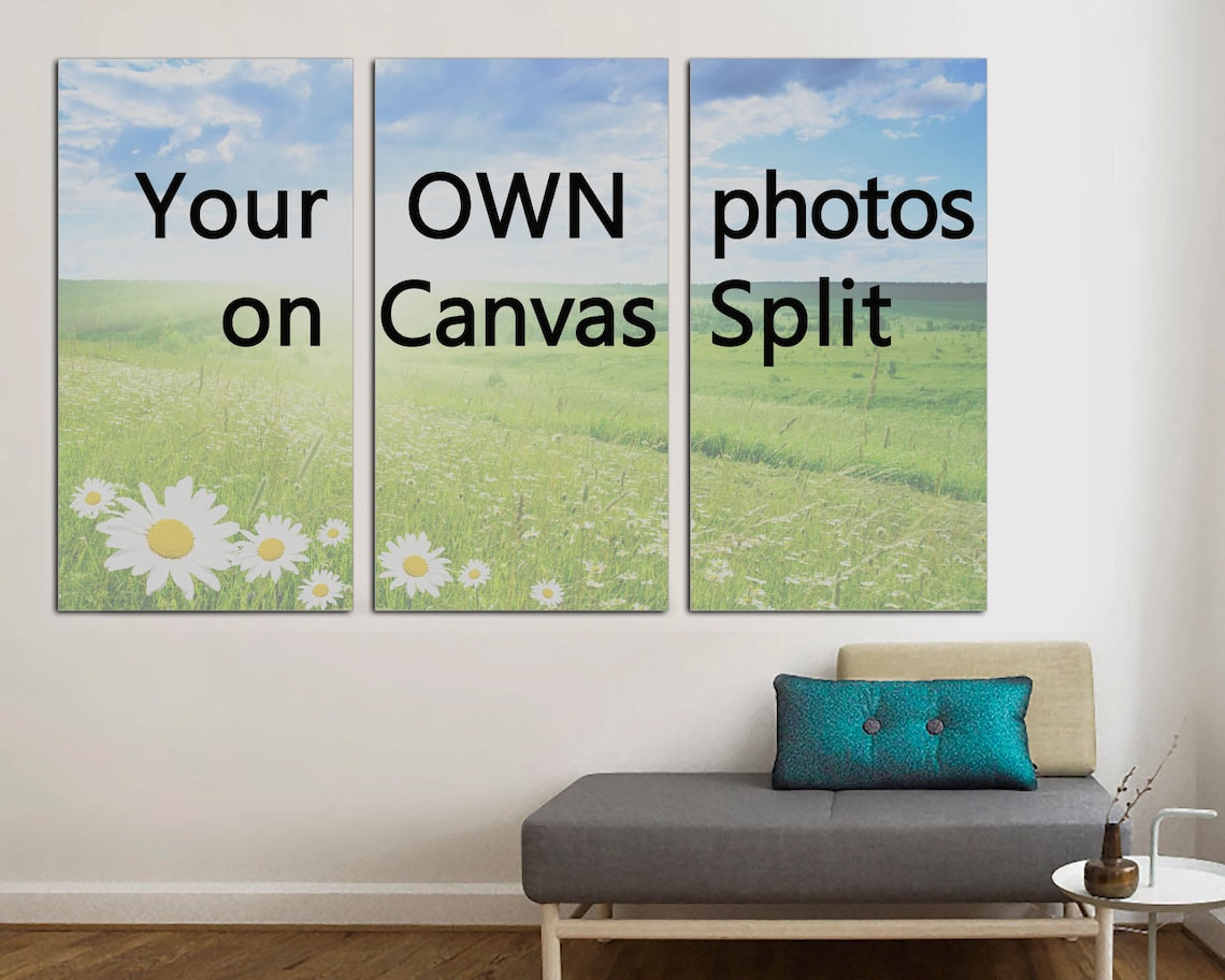 Your OWN Photos on Canvas Split 3 Panels Canvas Wall Art Etsy