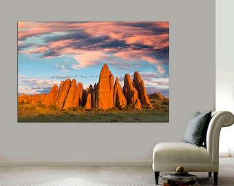 Sand Dune Arch Canvas Print, Utah Sunset Wall Art, Ready to Hang