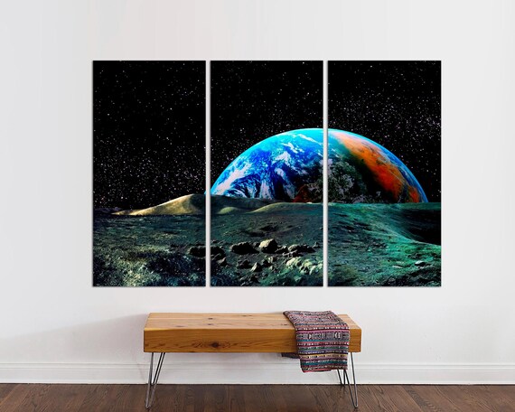 アート・デザイン・音楽 Pictures from the Surface of the Earth Earth From Space Canvas Print, Triptych NASA Wall Art - Etsy