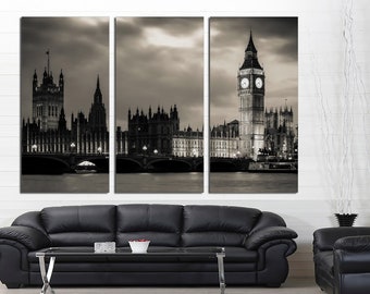 London Thames canvas art, wall decor, London Sunset canvas, England art, UK, River Thames canvas print, Westminster Bridge canvas art,London