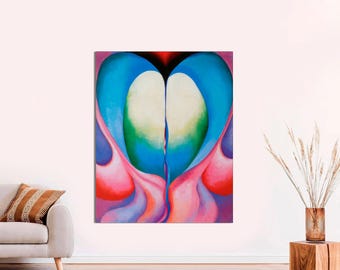 Georgia O'Keeffe Flowers Canvas Print, Modern Abstract Art, Valentine's Gift