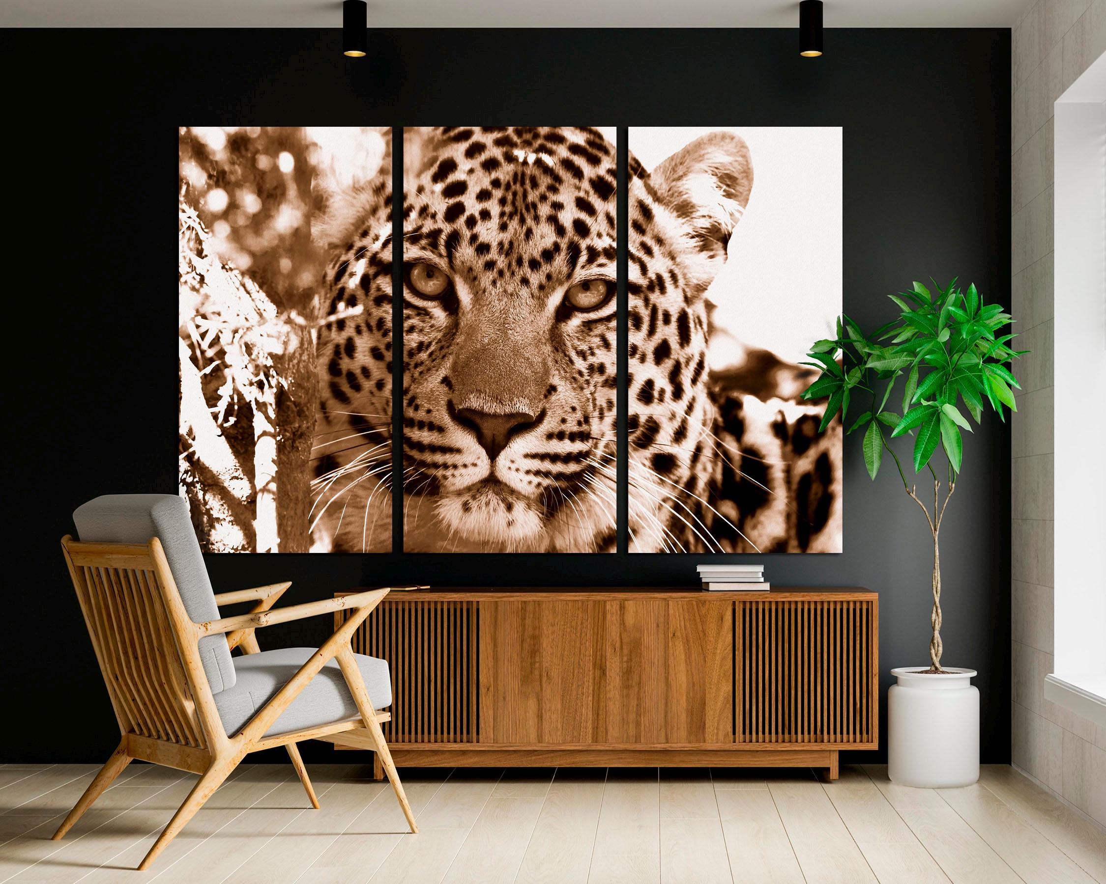 Leopard Canvas Print, 3-panel Split, Ready to Hang - Etsy