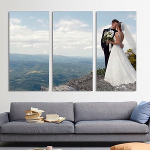 Canvas Print Set of 3 Panels, Custom Wedding Print, Triptych Canvas, Anniversary Canvas, Image on Canvas,wedding Gift,wedding Canvas Print