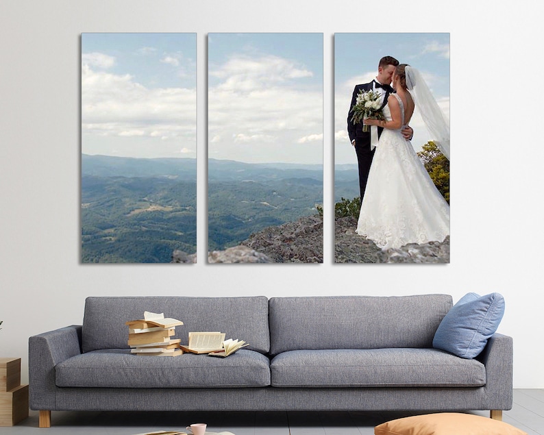 3 Panel Canvas Split All Sizes Photo to Canvas Custom Wall Etsy