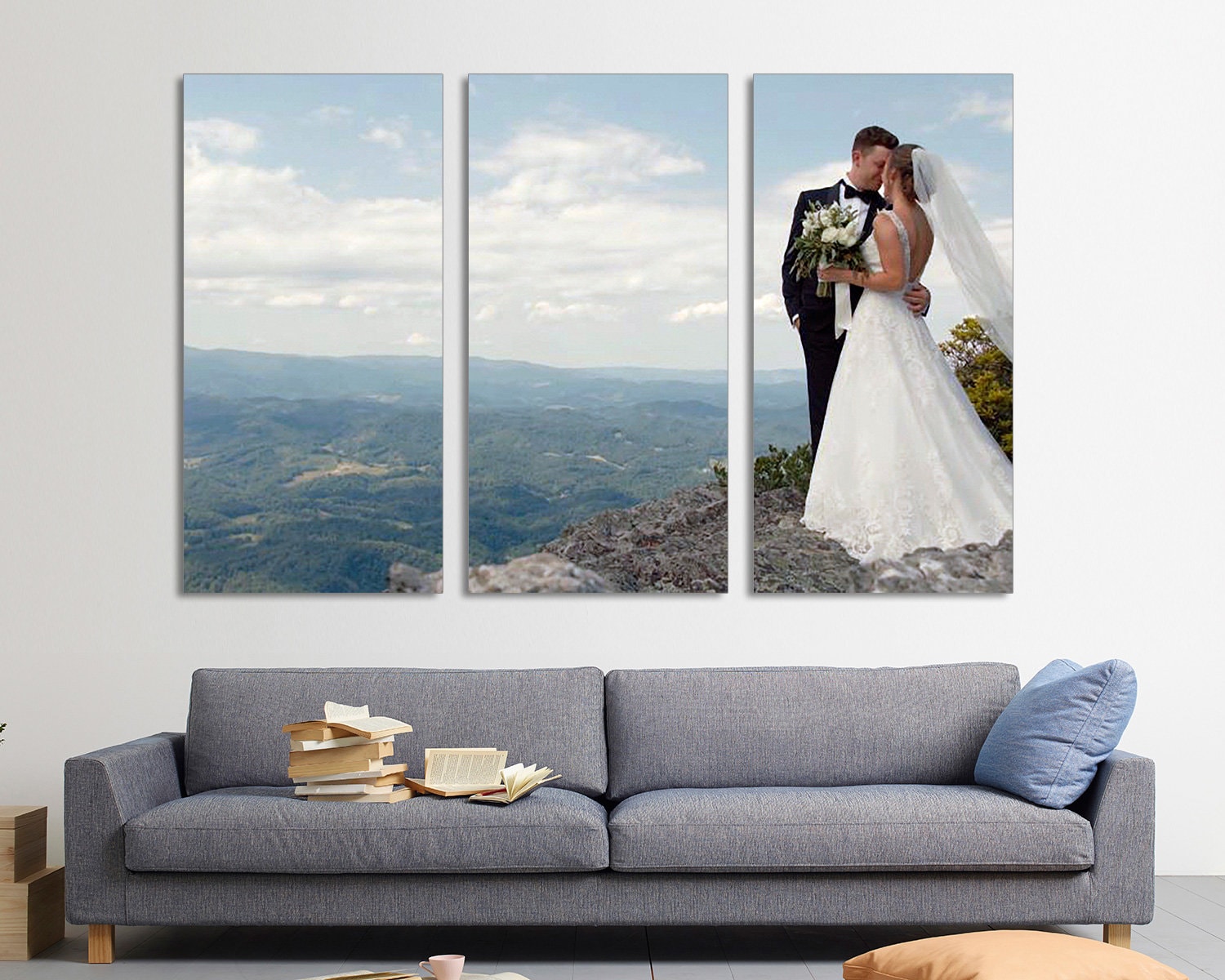 Hwyuqiya Personalized Custom Canvas Prints with Your Photo, 3 Panel Frame Wall Art Set, Print Pictures Photos on Canvas, Gifts for Family, Wedding