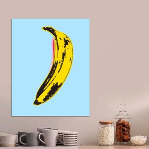 Andy Warhol Canvas Print, Banana Pop Art, Minimalist Pop Art, Modern Wall Art, Andy Warhol Modern, Andy Warhol Banana, CANVAS Ready to Hang.