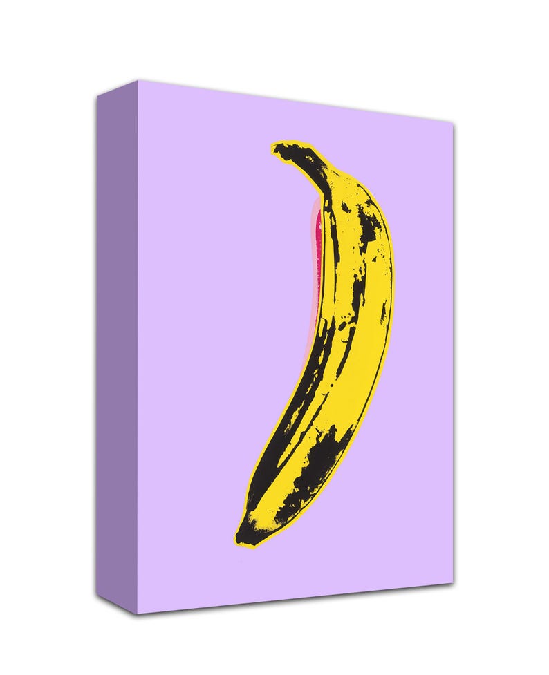 Andy Warhol Canvas Print, Banana Pop Art, Minimalist Pop Art, Modern