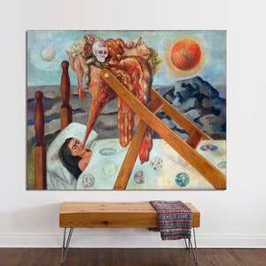 LIENZO listo para colgar, Frida Kahlo sin esperanza, Impresión abstracta, Arte contemporáneo, Decoración surrealista, Arte mural moderno, Artista popular, Regalo de arte