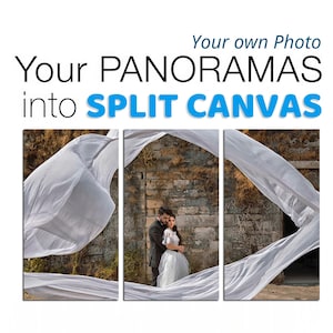 Your own Photo on 3-Panel Canvas Split or 3-Different Photos of Your Choice, Custom Photo Wall Art, Custom Photo Split CANVAS Ready to Hang.