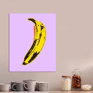 Andy Warhol Canvas Print, Banana Pop Art, Minimalist Pop Art, Modern Wall Art, Andy Warhol Modern, Andy Warhol Banana, CANVAS Ready to Hang.