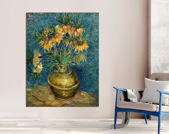 Van Gogh Imperial Fritillaries Still Life, Vintage Canvas Art Print