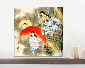 Kawanabe Kyosai Sun Goddess Ukiyo-e, Japanese Canvas Wall Art - Etsy