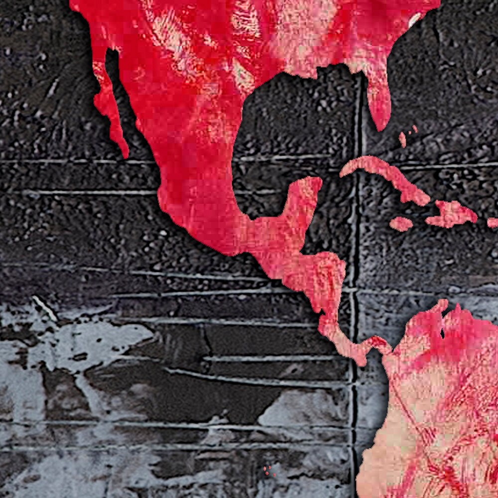 Abstract World Map Canvas Print, 3 Panel Wall Art - Etsy