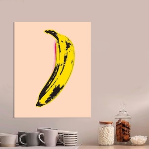 Andy Warhol Canvas Print, Banana Pop Art, Minimalist Pop Art, Modern Wall Art, Andy Warhol Modern, Andy Warhol Banana, CANVAS Ready to Hang.