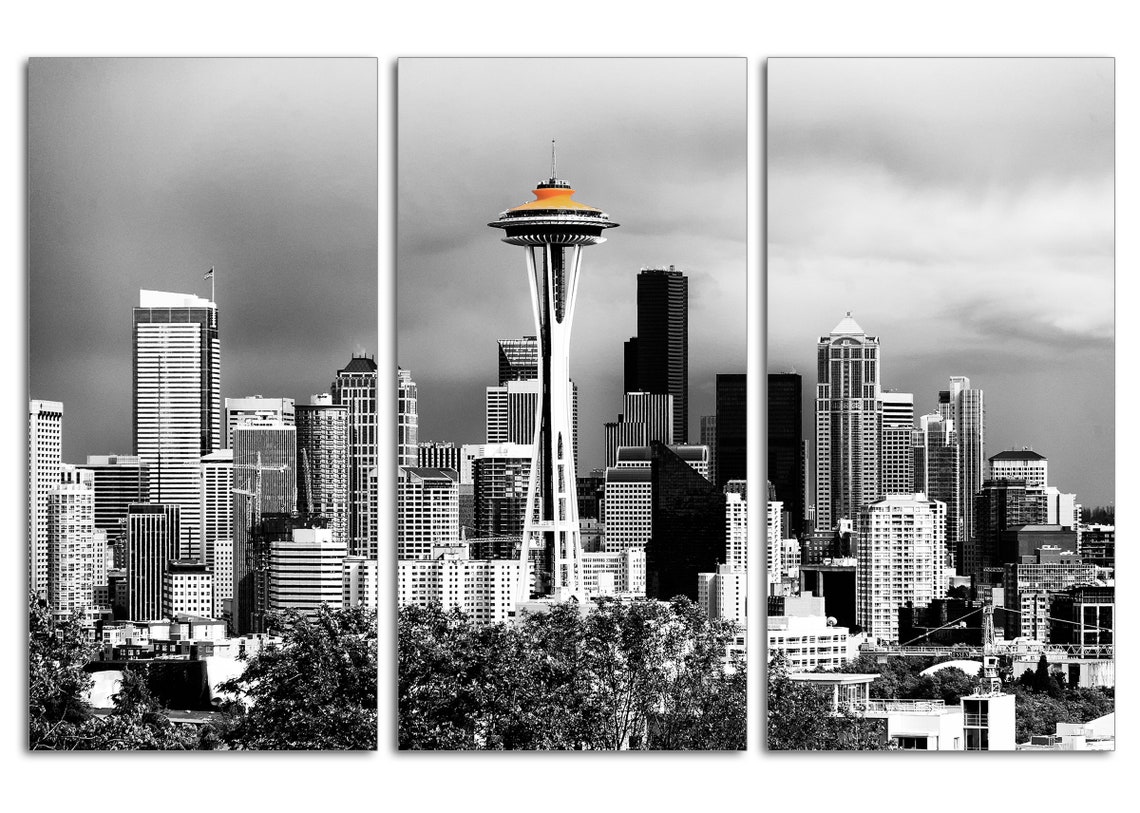 Seattle Skyline Seattle Wall Art Seattle City Seattle Art Etsy