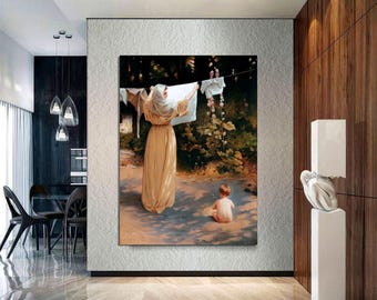 Mary and Jesus Canvas Print by Piotr Stachiewicz – Vintage Religious Wall Art