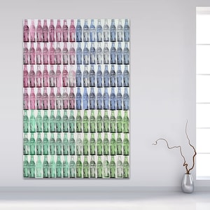 Coca Cola by Andy Warhol, Andy Warhol Art Print, Coca-Cola Glass Bottle Wall Art, Kitchen Modern Wall Art for Bar on CANVAS Ready to Hang.
