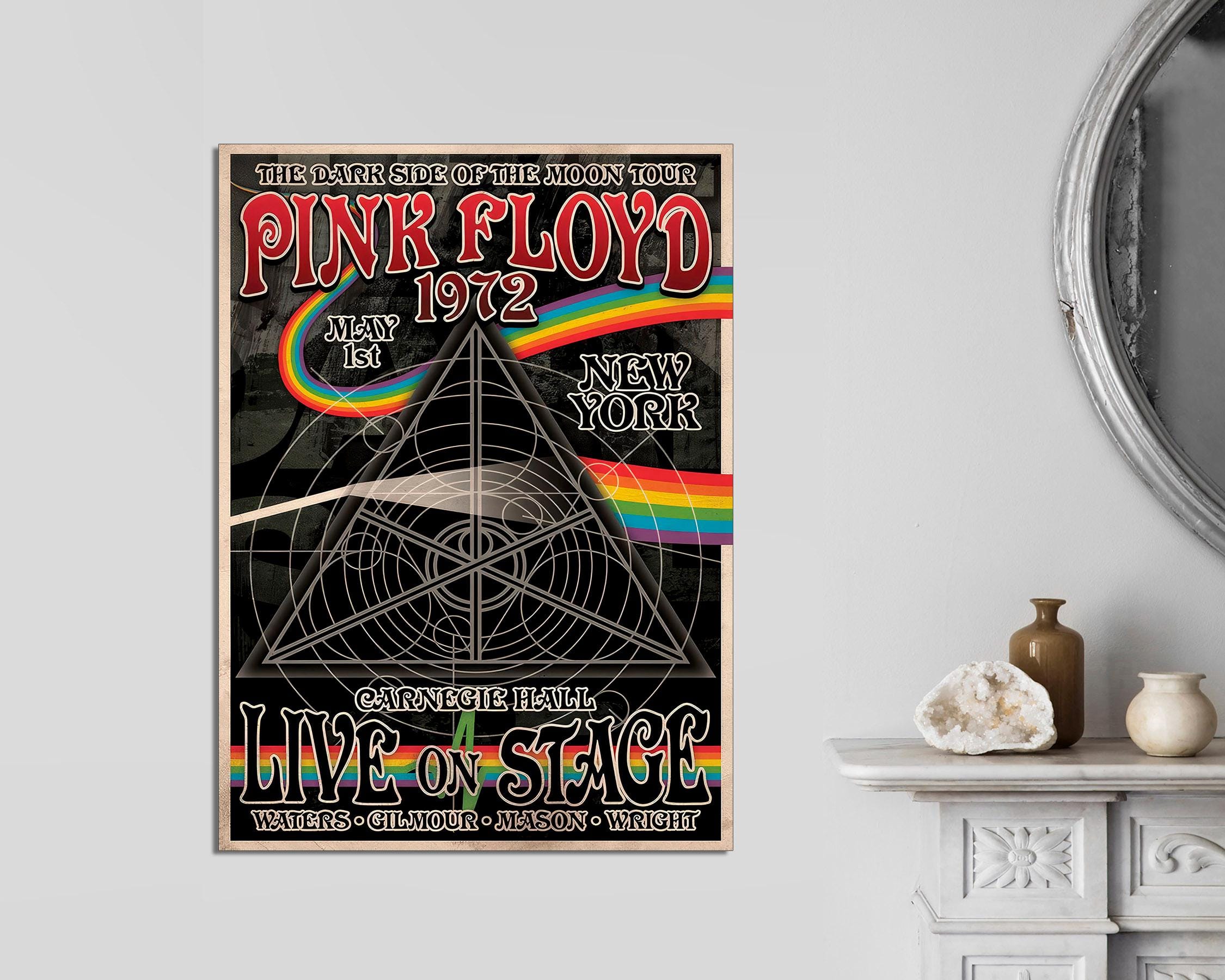 Pink Floyd Canvas Print, Dark Side of the Moon, Vintage Music