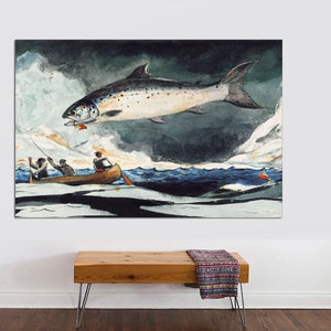 Canvas Art Print, A Good Pool, Saguenay River, Canvas Art Canvas Print, Winslow Homer Print, Winslow Homer poster Canvas READY to HANG.
