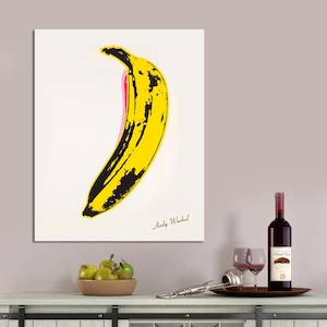 Andy Warhol Canvas Print, Banana Pop Art, Minimalist Pop Art, Modern Wall Art, Andy Warhol Modern, Andy Warhol Banana, CANVAS Ready to Hang.