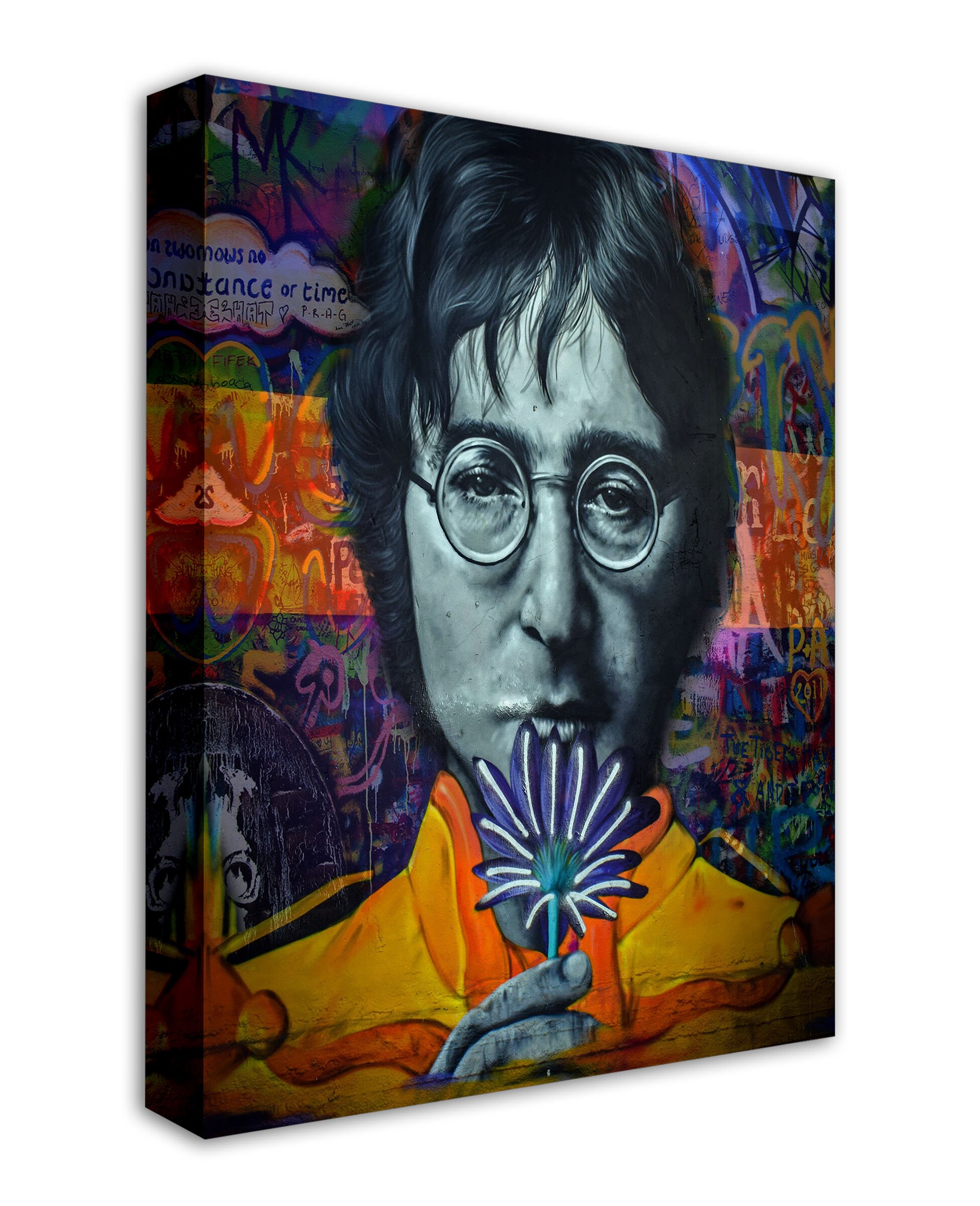 John Lennon Mural, Graffiti Street Art, Giclée Canvas Print - Etsy