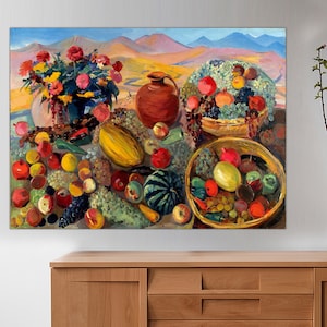 Regalos de otoño - Impresión en lienzo de Martiros Sarian, arte armenio, regalo armenio, arte Sarian, lienzo de arte armenio, Armenia, lienzo listo para colgar.