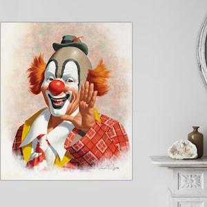 Arthur Sarnoff, Clown Canvas Print, Clown Art, Clown Classic Art, Clown Art, Sarnoff Illustration Sarnoff Canvas Art Print Ready to Hang.