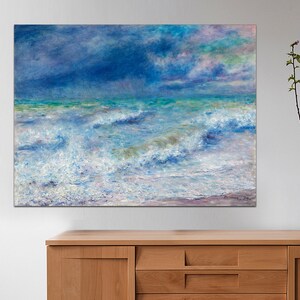 Seascape (1897) by Pierre-Auguste Renoir, Framed Canvas Print Art Canvas Framed Canvas Wall Art Office Decor Room Decorations READY to HANG.