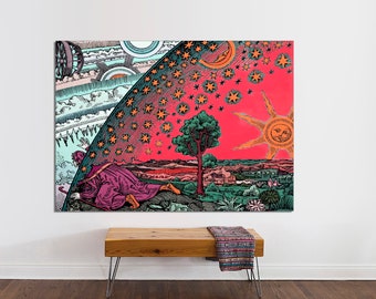 Flammarion Engraving Canvas Art, Medieval Astronomical Print, Ready to Hang