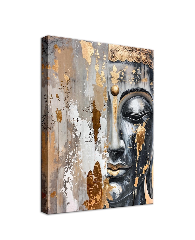 Golden Buddha Canvas Print, Meditation Room Decor, Zen Wall Art - Etsy