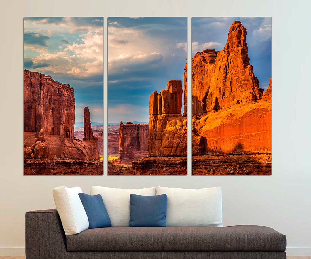3 Panel Split Wall Art Canvas Print. Courthouse Towers Arches Etsy