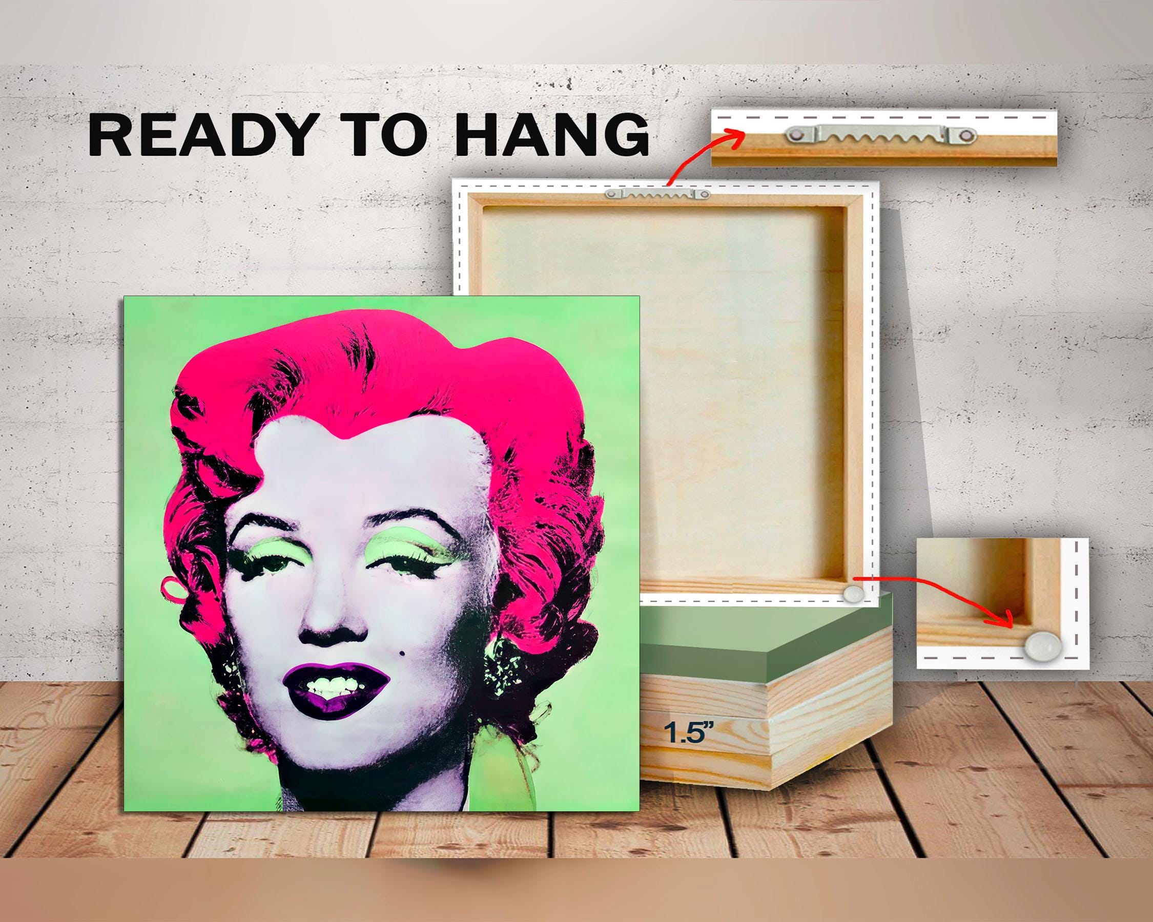 Marilyn Monroe Pop Art, Andy Warhol Style, Ready to Hang Canvas Print ...