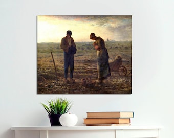 The Angelus Print, Jean Francois Millet, Religious Canvas Art, Ready to Hang