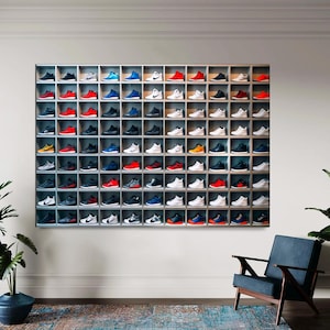 Colorful Sneaker Canvas Print, Art for Sneakerheads, Large Trendy Home Decor Unique Gift for Shoe Lovers, Shoe store Art Decor Ready to Hang