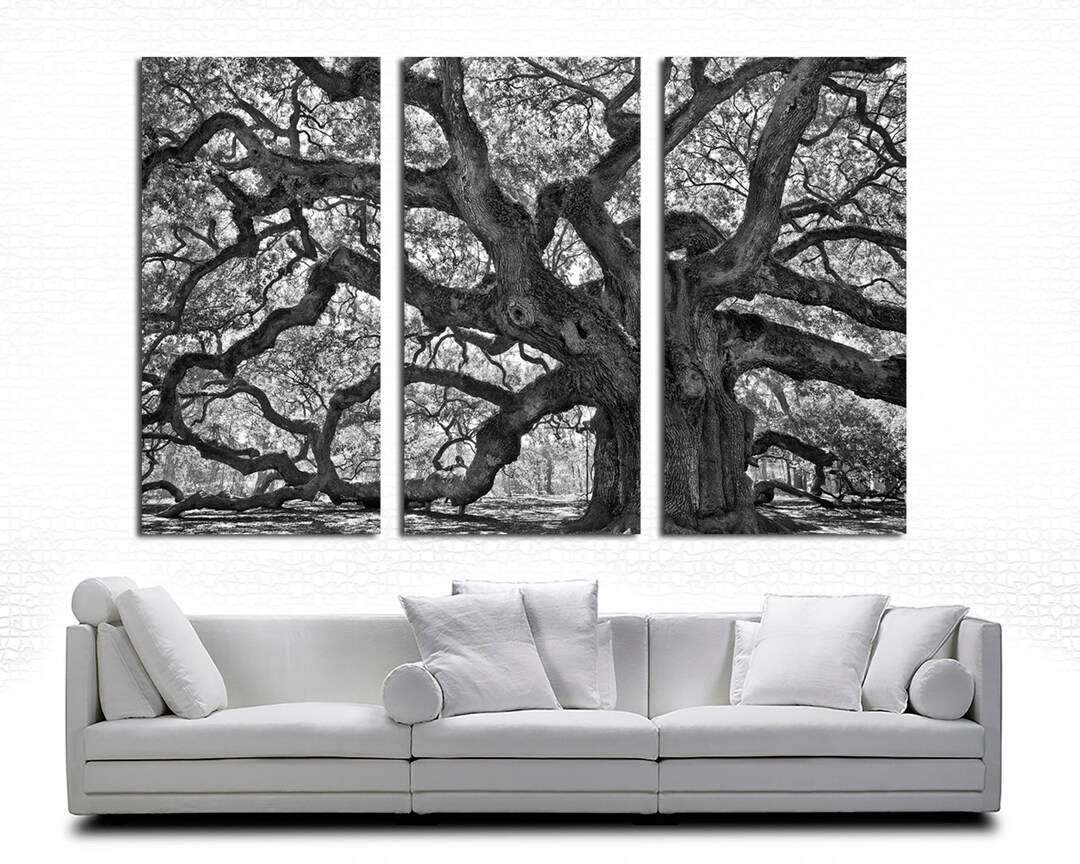 Black and White Trees Canvas Print - Triptych Wall Art - Etsy