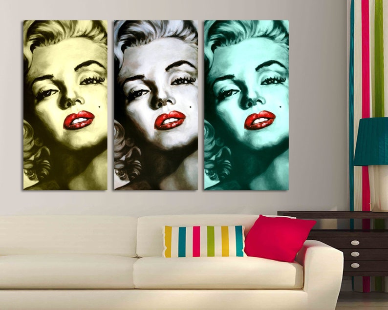 Marilyn Monroe 3 Panel Pop Art Canvas Print Monroe Canvas - Etsy