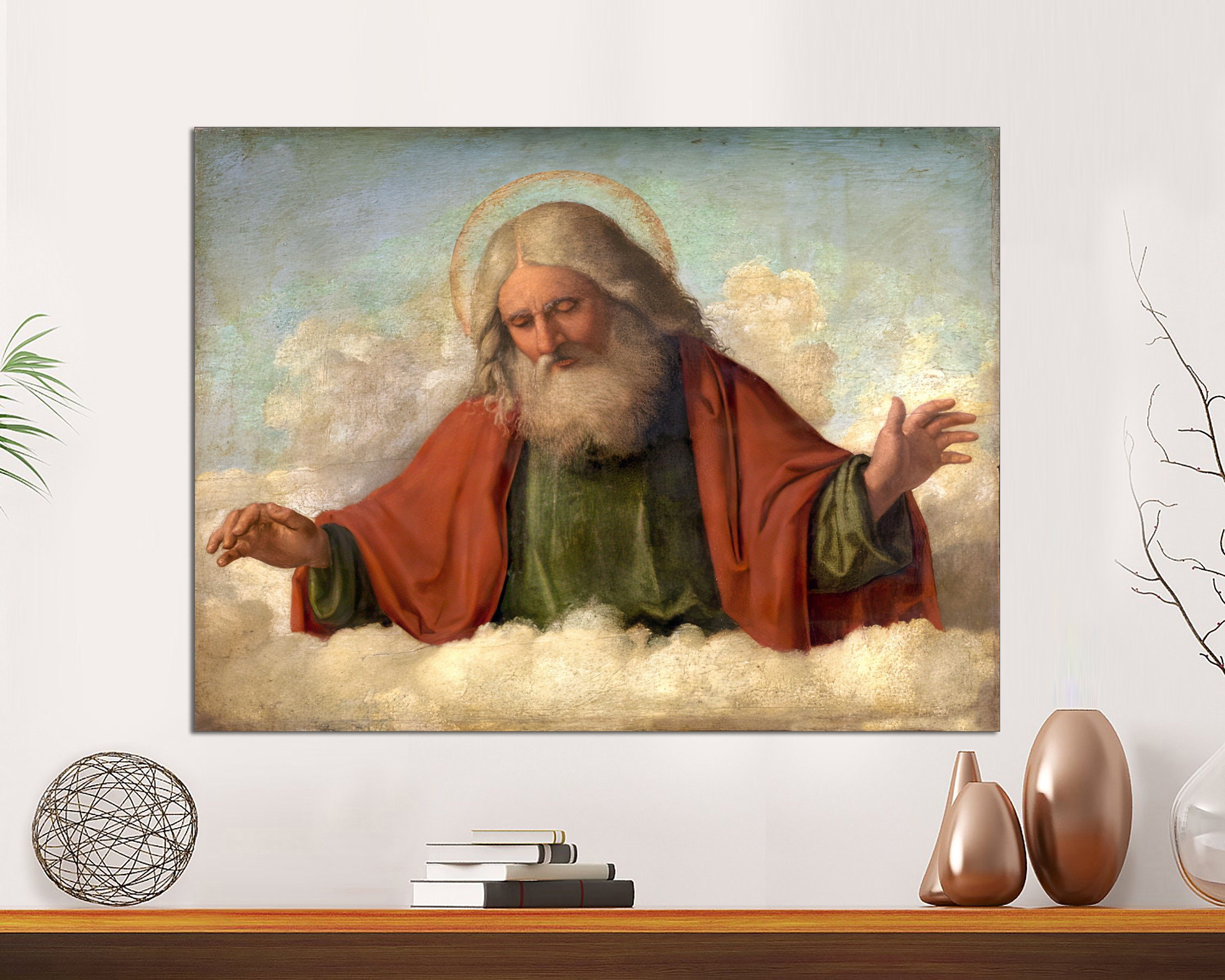Religious Art God Canvas Portrait Painting God the Father Cima Da Conegliano Gift for Christians Wall Art Canvas Print Ready to Hang. Etsy