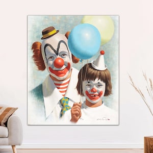 Arthur Sarnoff, Clown Canvas Print, Clown Art, Clown Classic Art, Clown Art, Sarnoff Illustration Sarnoff Canvas Art Print Ready to Hang.