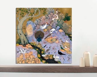 Persian Miniature Canvas Print, Concourse of The Birds, Ready to Hang